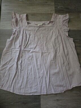 a.n.a Light Pink Embroidered Short Sleeve Tunic